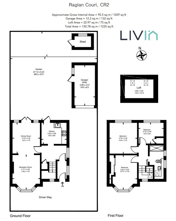 3 bed semi-detached house for sale in Raglan Court, South Croydon - Property floorplan