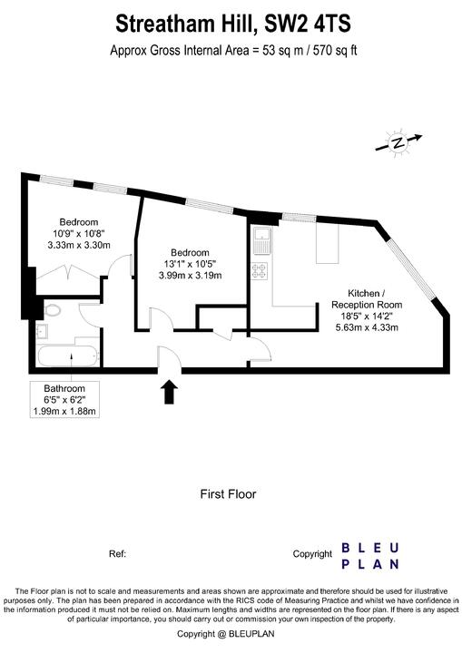 2 bed apartment for sale in Streatham Hill, London - Property floorplan