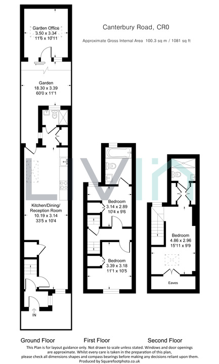 3 bed end of terrace house for sale in Canterbury Road, Croydon - Property floorplan