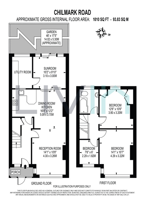 3 bed terraced house for sale in Chilmark Road, London - Property floorplan