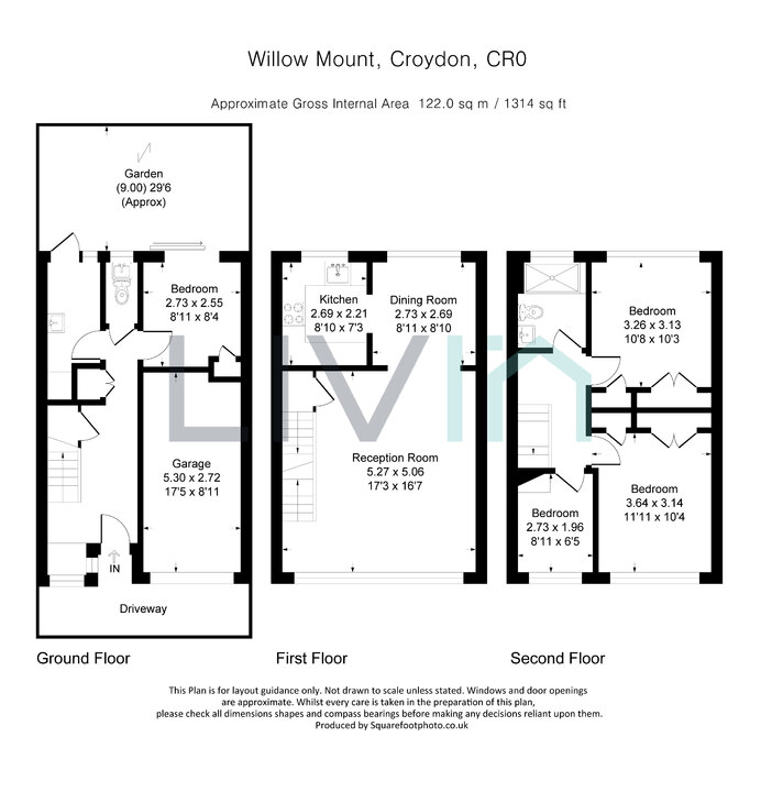 4 bed town house for sale in Willow Mount, Croydon - Property floorplan