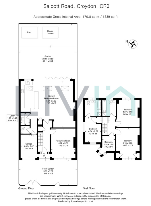 4 bed semi-detached house for sale in Salcott Road, Croydon - Property floorplan