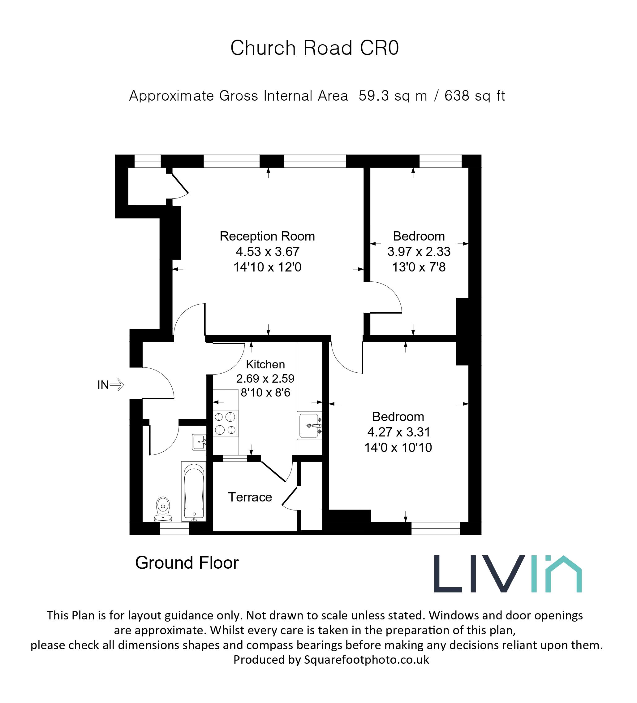 2 bed apartment for sale in Church Road, Croydon - Property floorplan