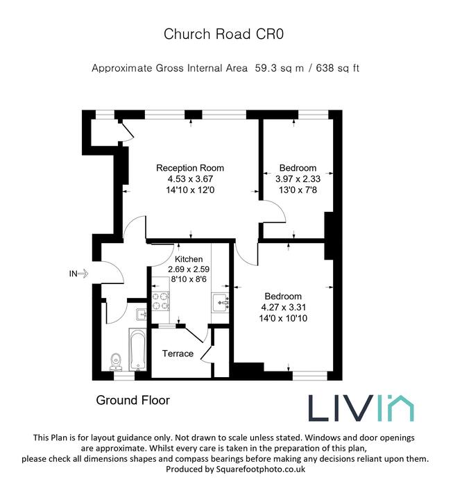 2 bed apartment for sale in Church Road, Croydon - Property floorplan