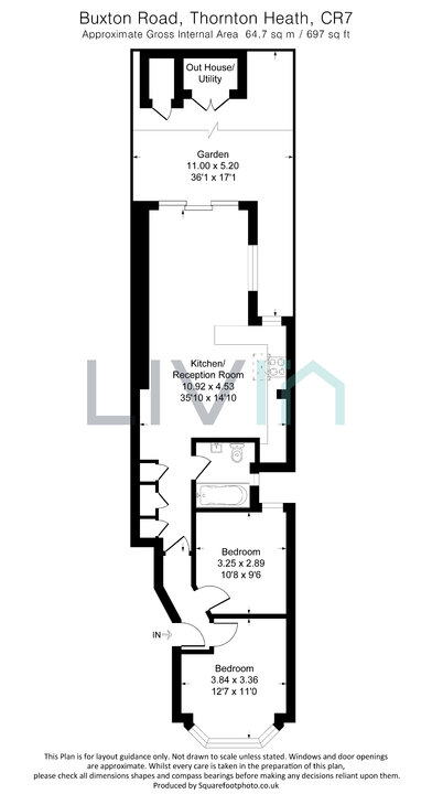 2 bed apartment for sale in Buxton Road, Thornton Heath - Property floorplan