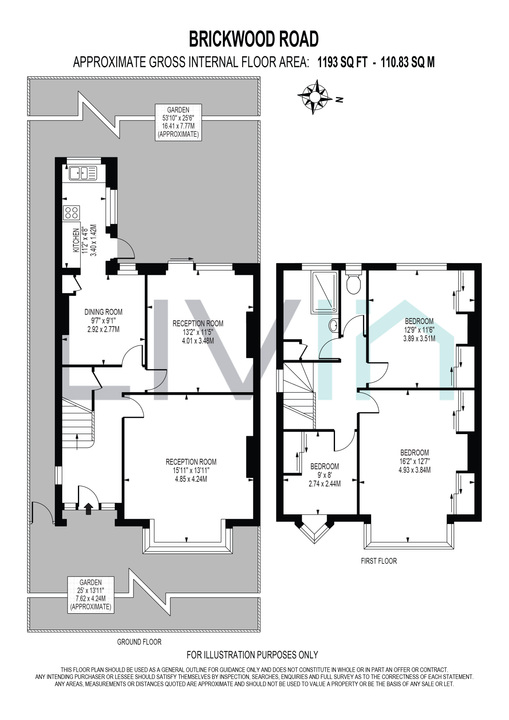 3 bed semi-detached house for sale in Brickwood Road, Croydon - Property floorplan