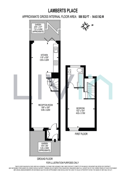 1 bed house to rent in Lamberts Place, Croydon - Property floorplan