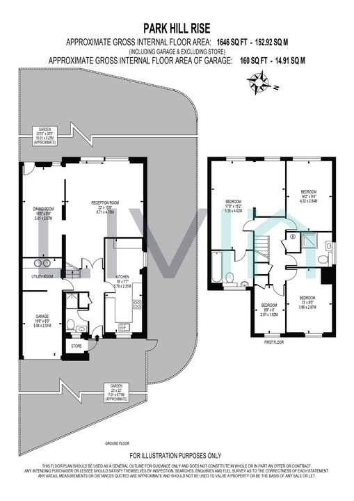 4 bed semi-detached house to rent in Park Hill Rise, Croydon - Property floorplan