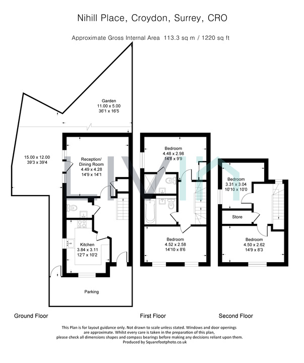 4 bed end of terrace house for sale in Nihill Place, Croydon - Property floorplan