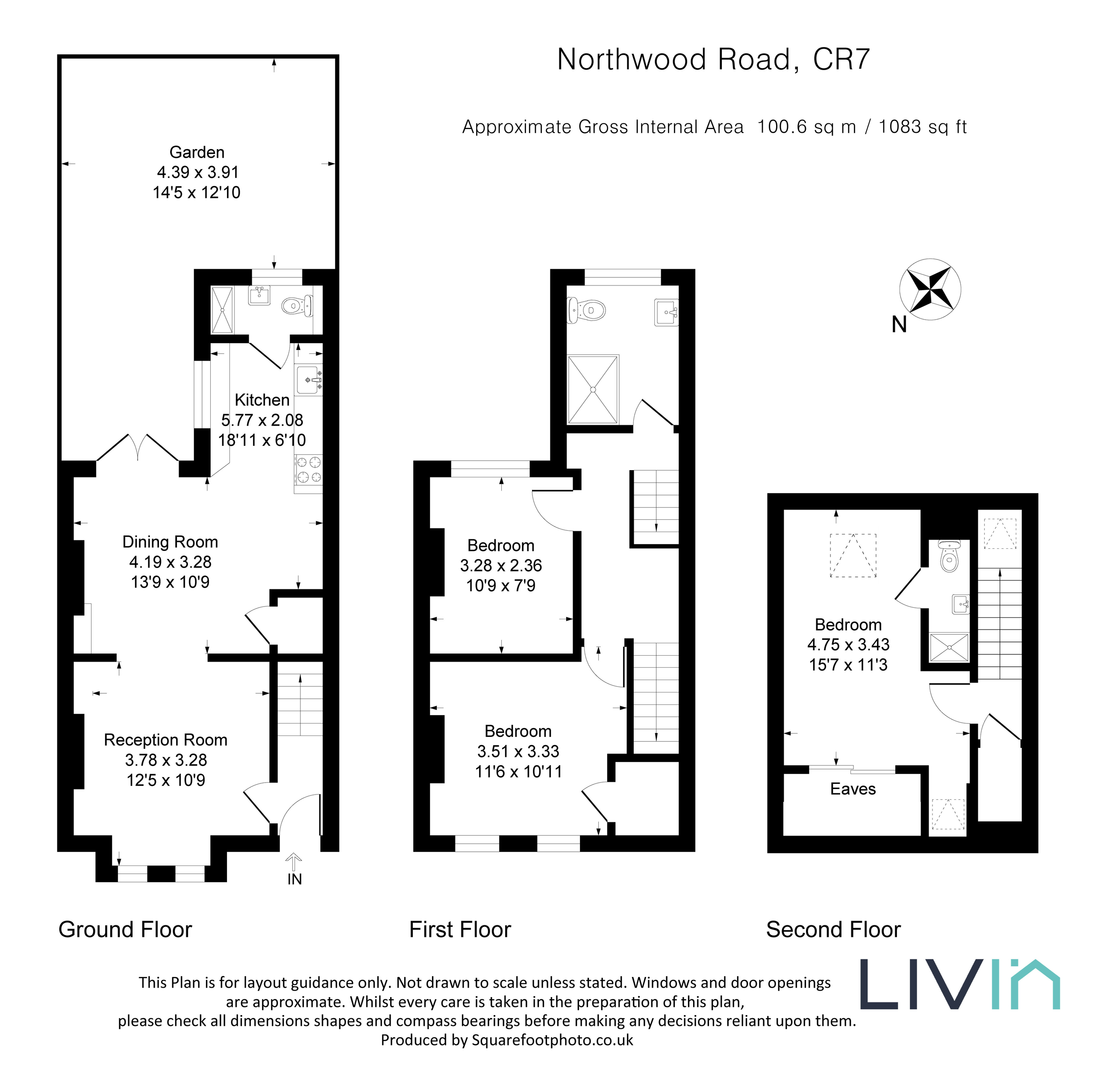 3 bed end of terrace house for sale in Northwood Road, Thornton Heath - Property floorplan