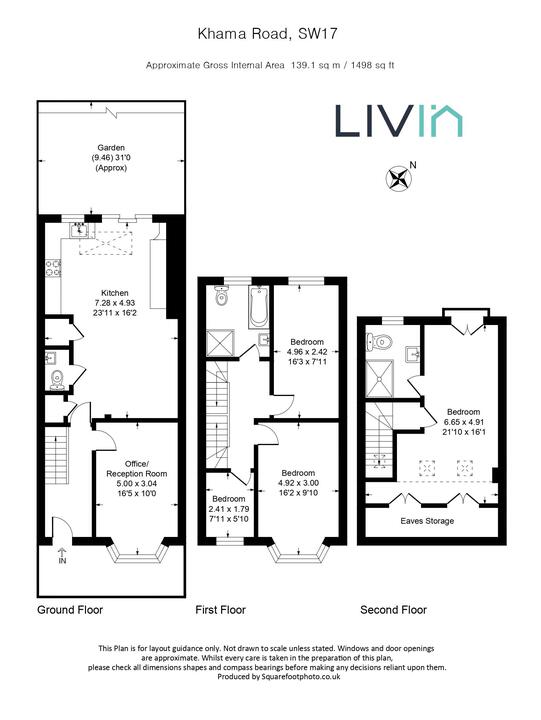 4 bed terraced house for sale in Khama Road, London - Property floorplan