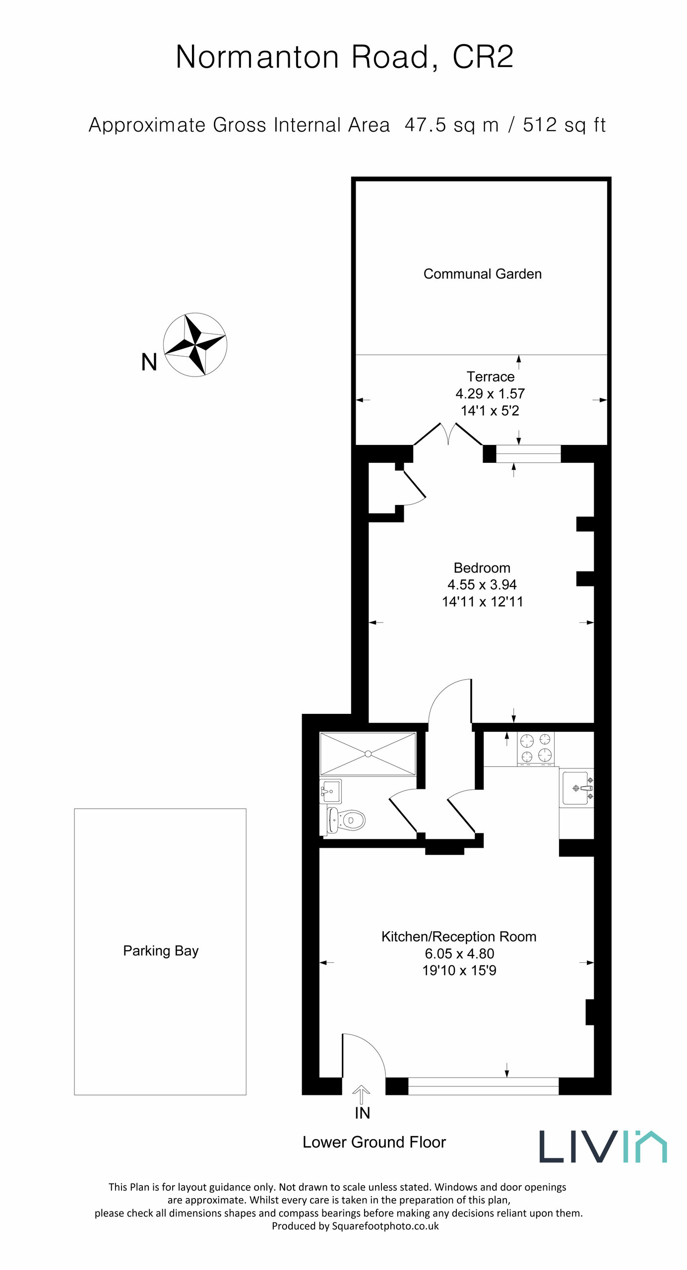 1 bed apartment for sale in Normanton Road, South Croydon - Property floorplan