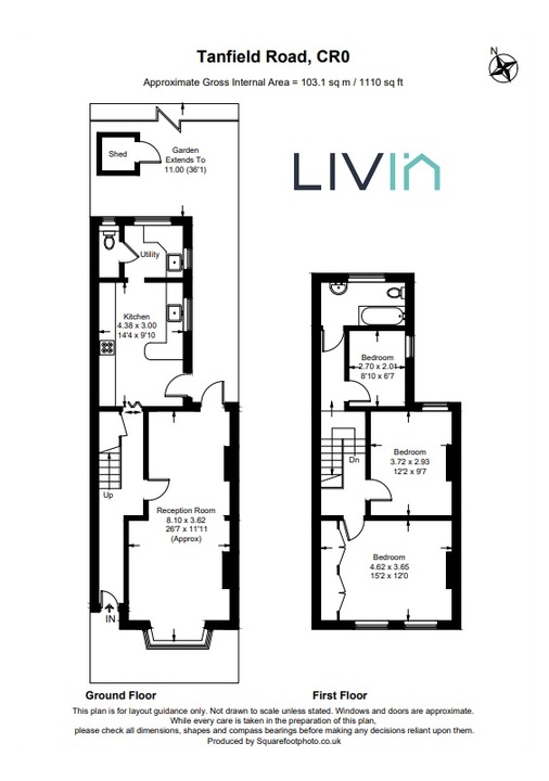 3 bed terraced house for sale in Tanfield Road, Croydon - Property floorplan