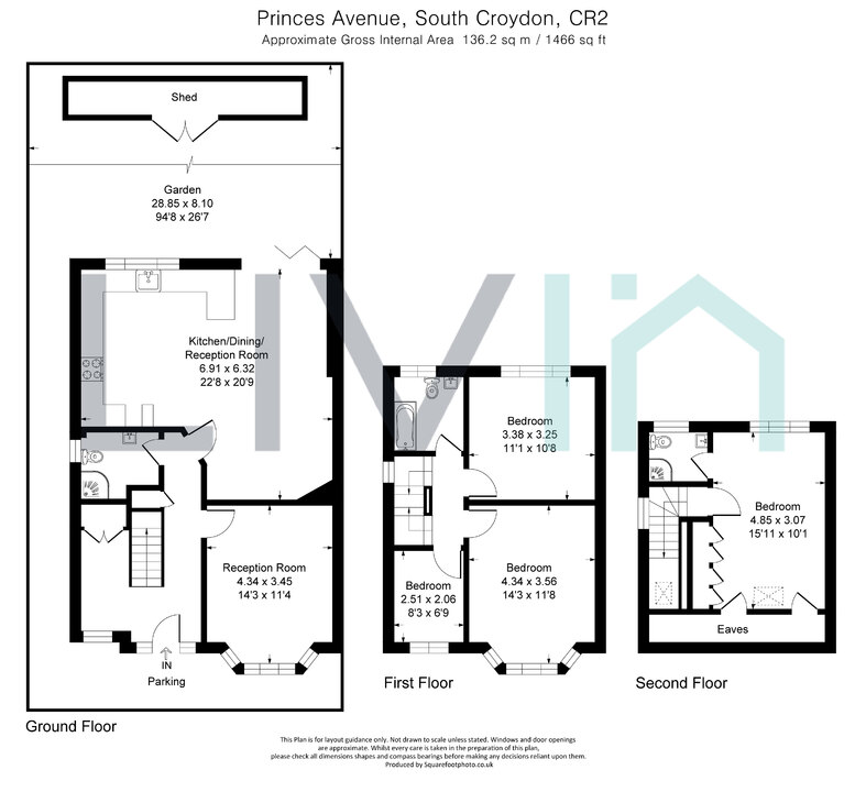 4 bed semi-detached house for sale in Princes Avenue, South Croydon - Property floorplan