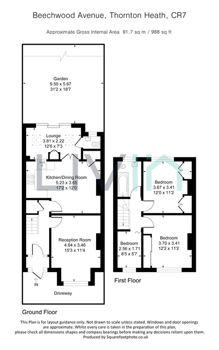 3 bed terraced house for sale in Beechwood Avenue, Thornton Heath - Property floorplan
