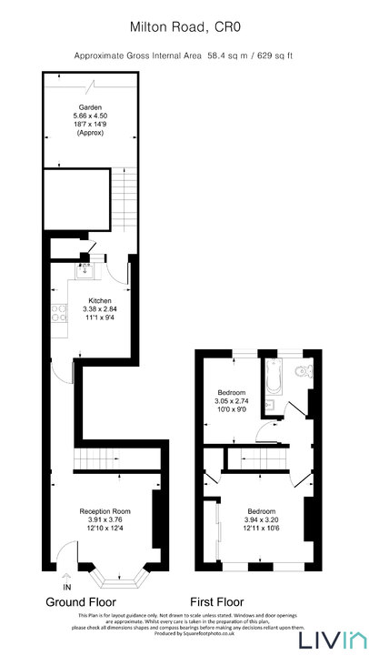 2 bed apartment for sale in Milton Road, Croydon - Property floorplan