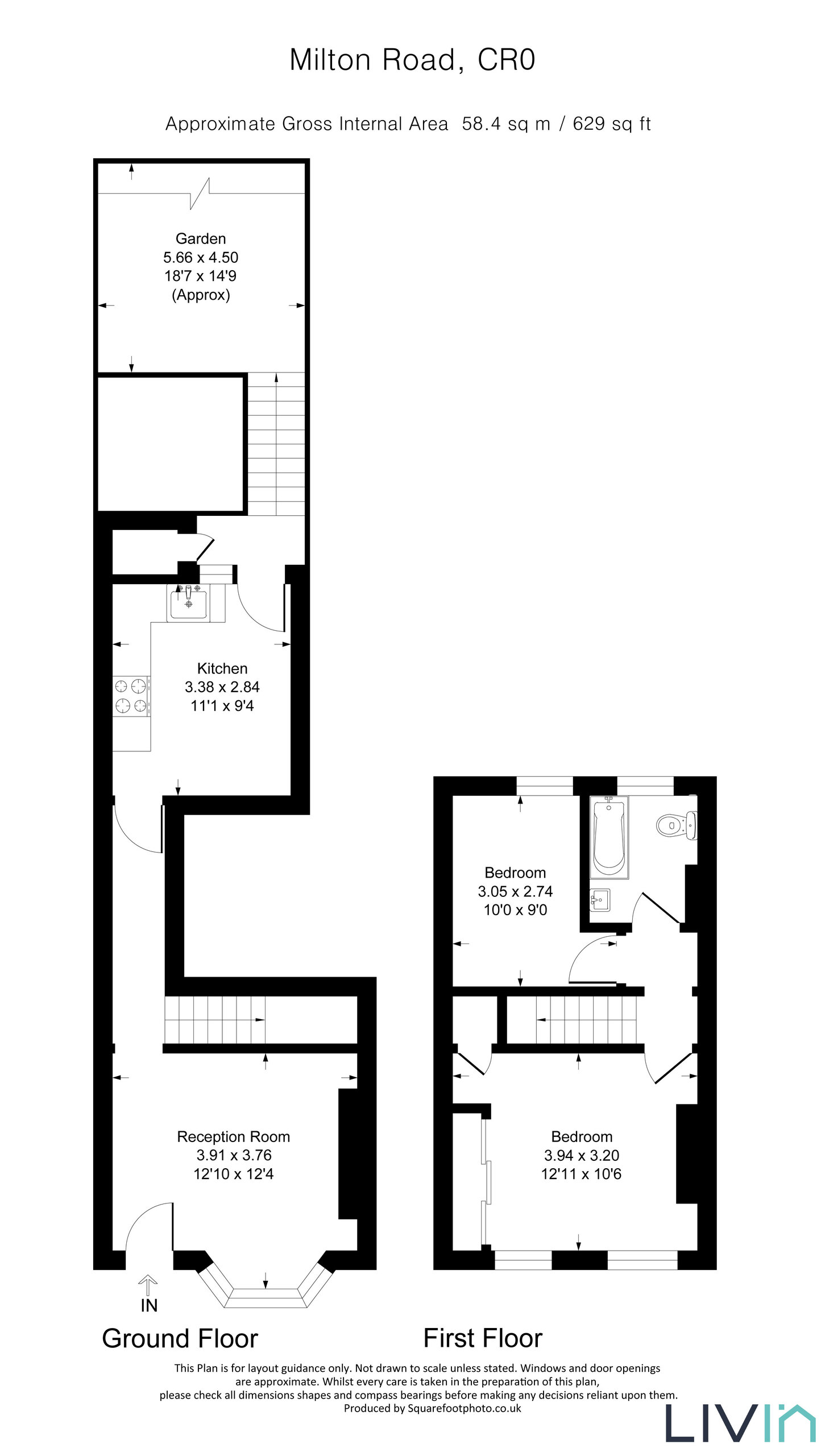 2 bed apartment for sale in Milton Road, Croydon - Property floorplan