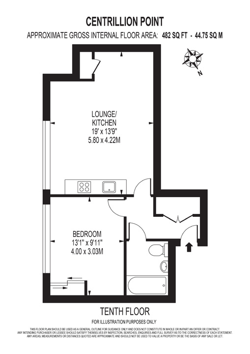 1 bed apartment for sale in Masons Avenue, Croydon - Property floorplan