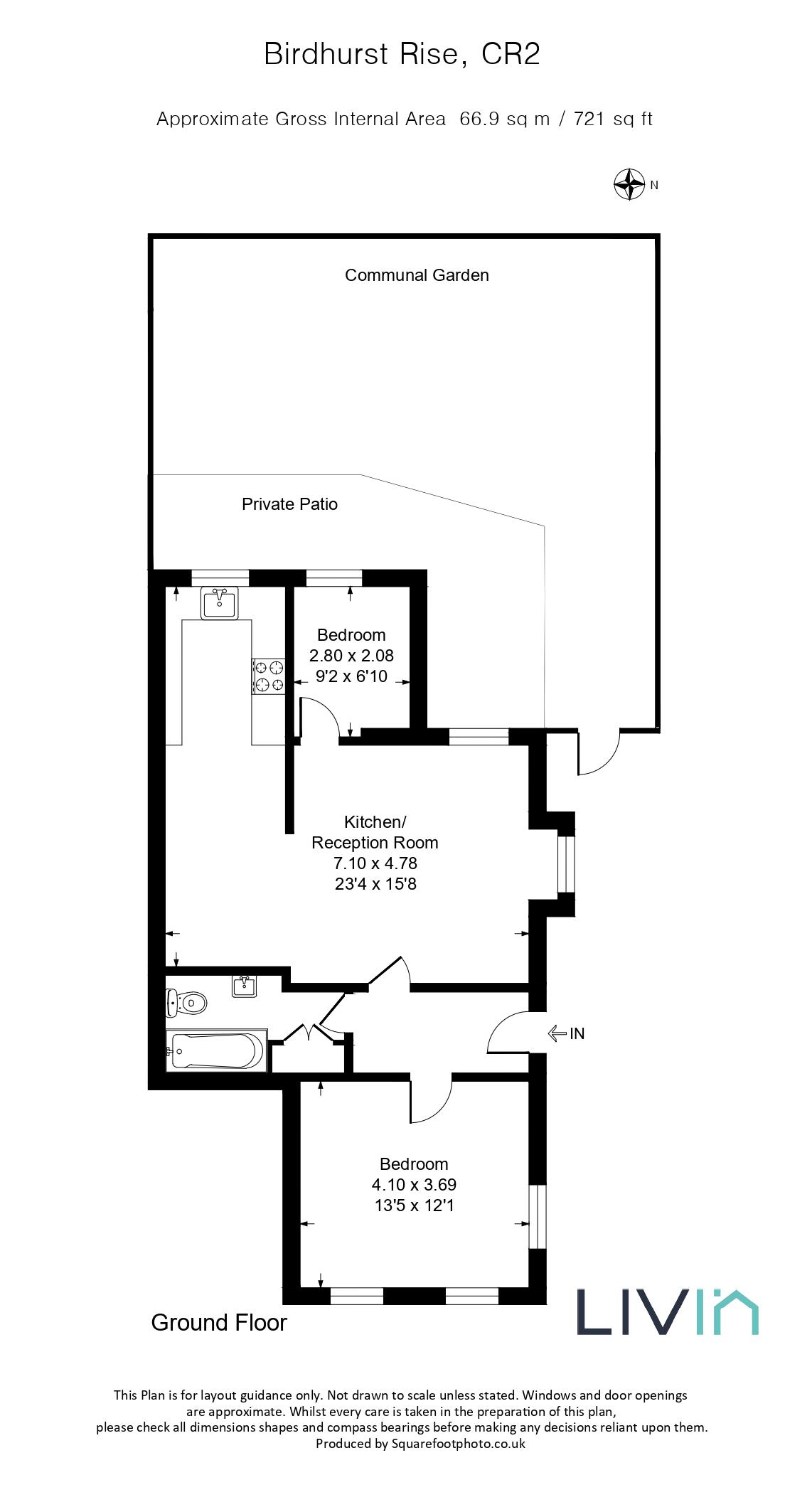 2 bed maisonette for sale in Birdhurst Rise, South Croydon - Property floorplan