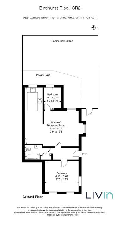 2 bed maisonette for sale in Garden Flat, South Croydon - Property floorplan