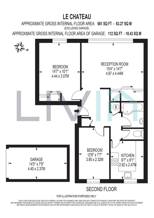 2 bed apartment for sale in Chatsworth Road, Croydon - Property floorplan