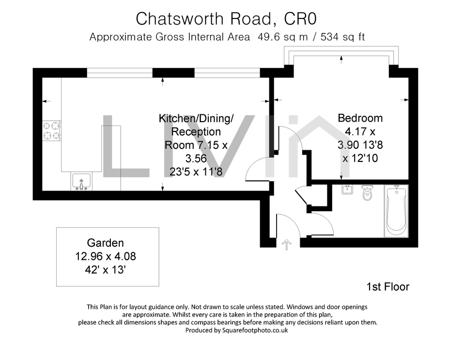 1 bed apartment for sale in Chatsworth Road, Croydon - Property floorplan