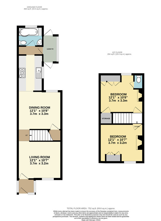 2 bed terraced house for sale in Elmers Road, London - Property floorplan