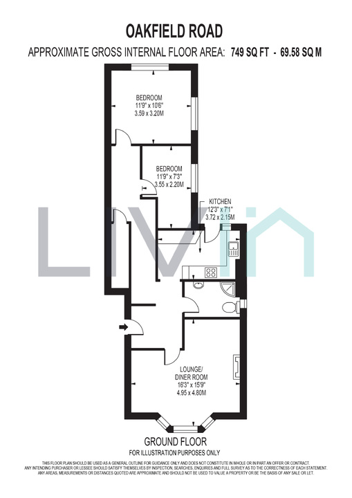 2 bed apartment to rent in Oakfield Road, Croydon - Property floorplan