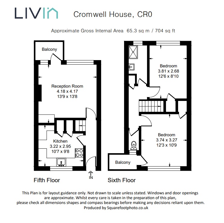 2 bed apartment for sale in Cromwell House, Croydon - Property floorplan