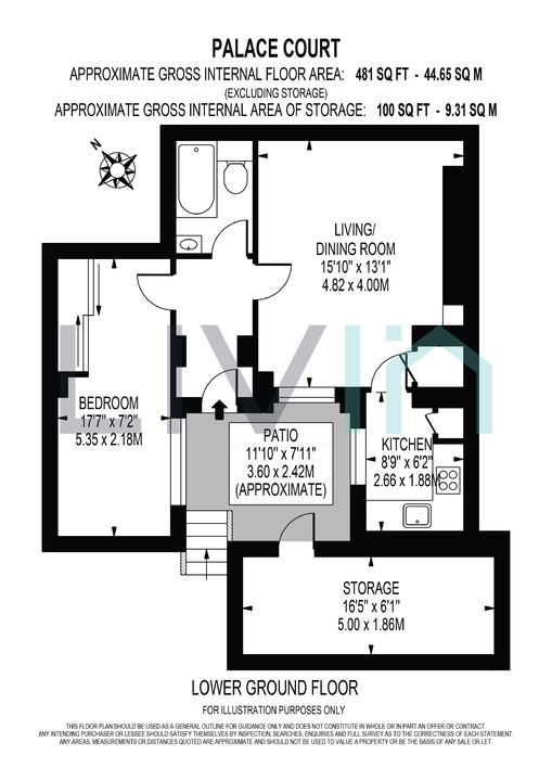 1 bed apartment to rent in Palace, London - Property floorplan