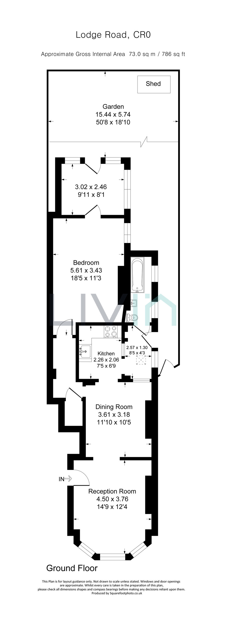 1 bed apartment for sale in Lodge Road, Croydon - Property floorplan