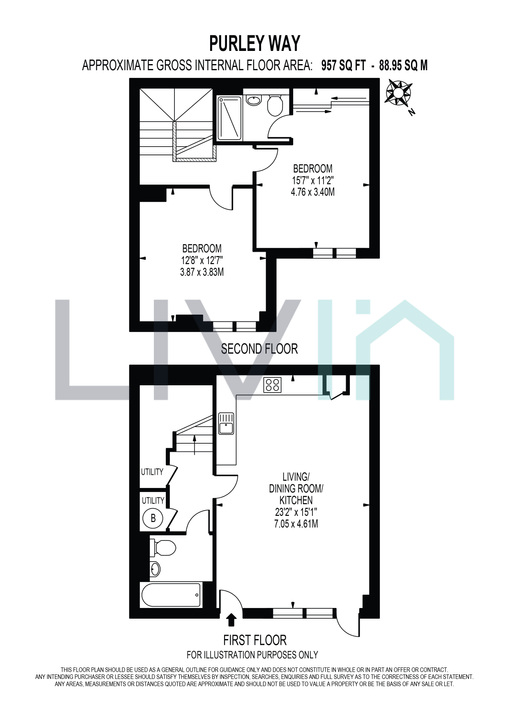 2 bed apartment for sale in Purley Way, Croydon - Property floorplan