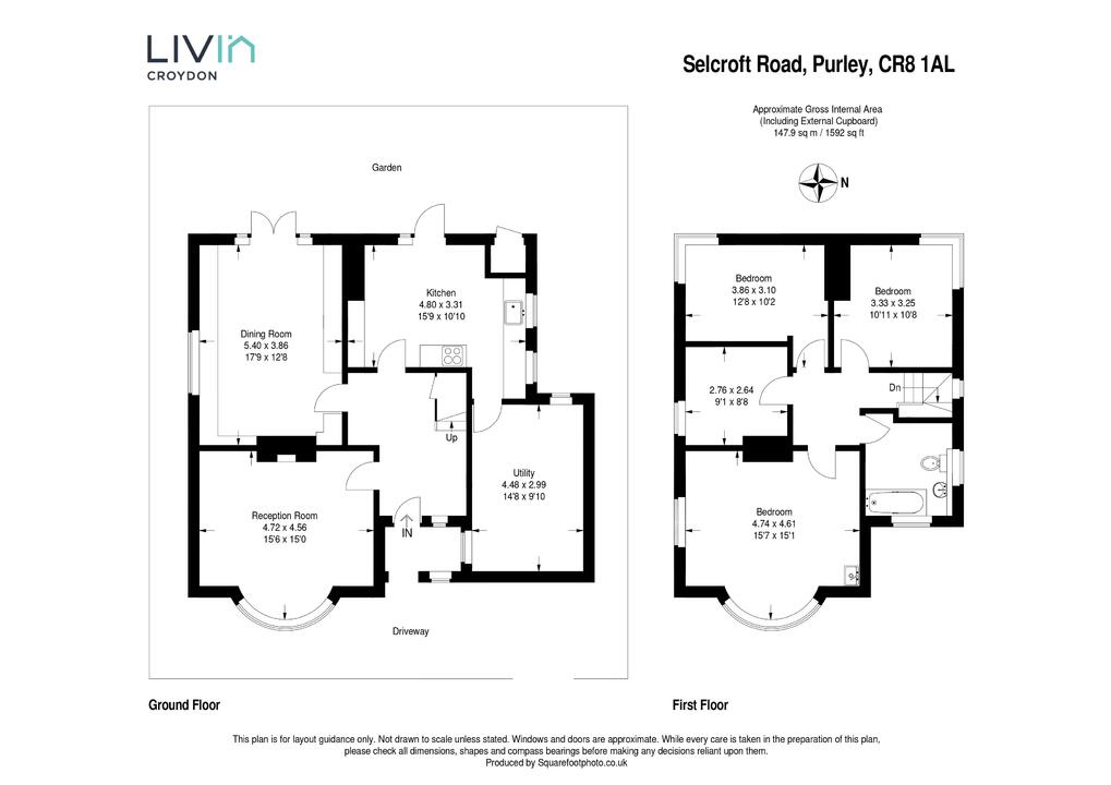 4 bed detached house for sale in Selcroft Road, Purley - Property floorplan