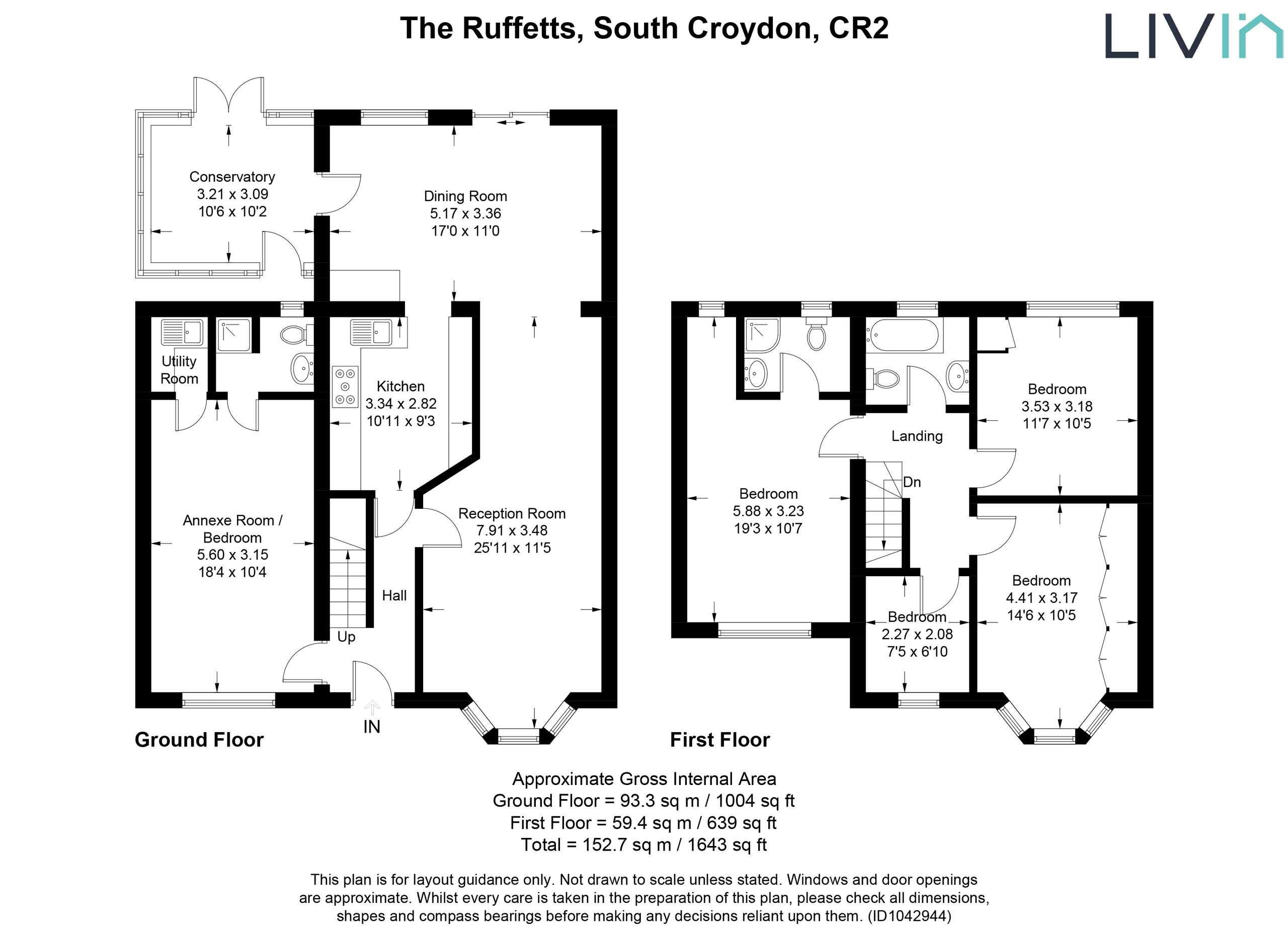 5 bed semi-detached house for sale in The Ruffetts, South Croydon - Property floorplan