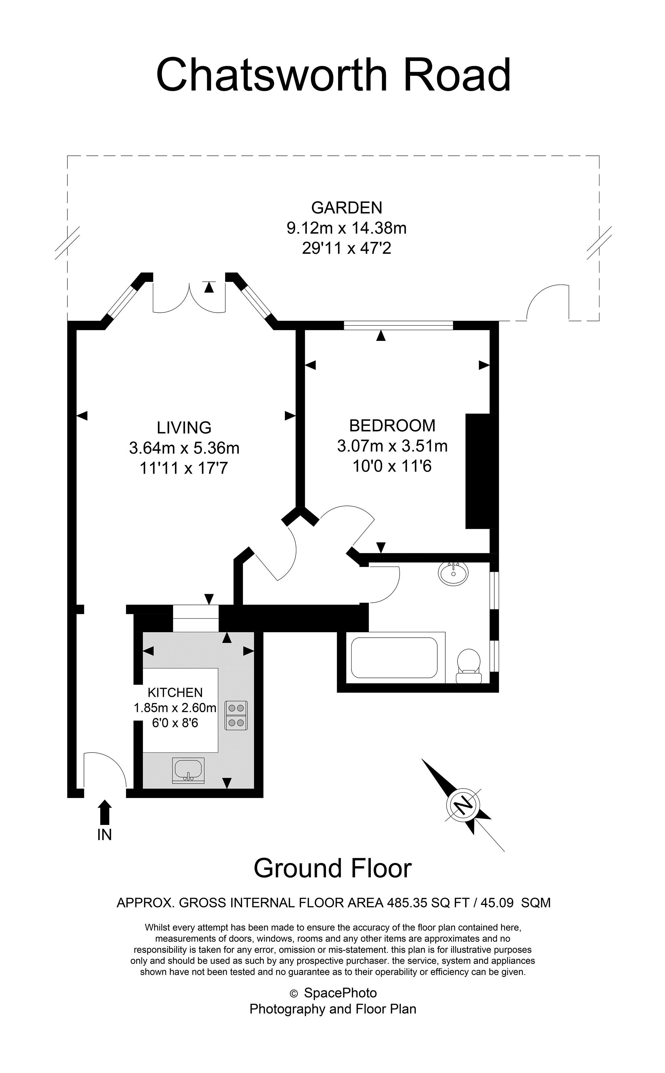 1 bed apartment for sale in Chatsworth Road, Croydon - Property Floorplan