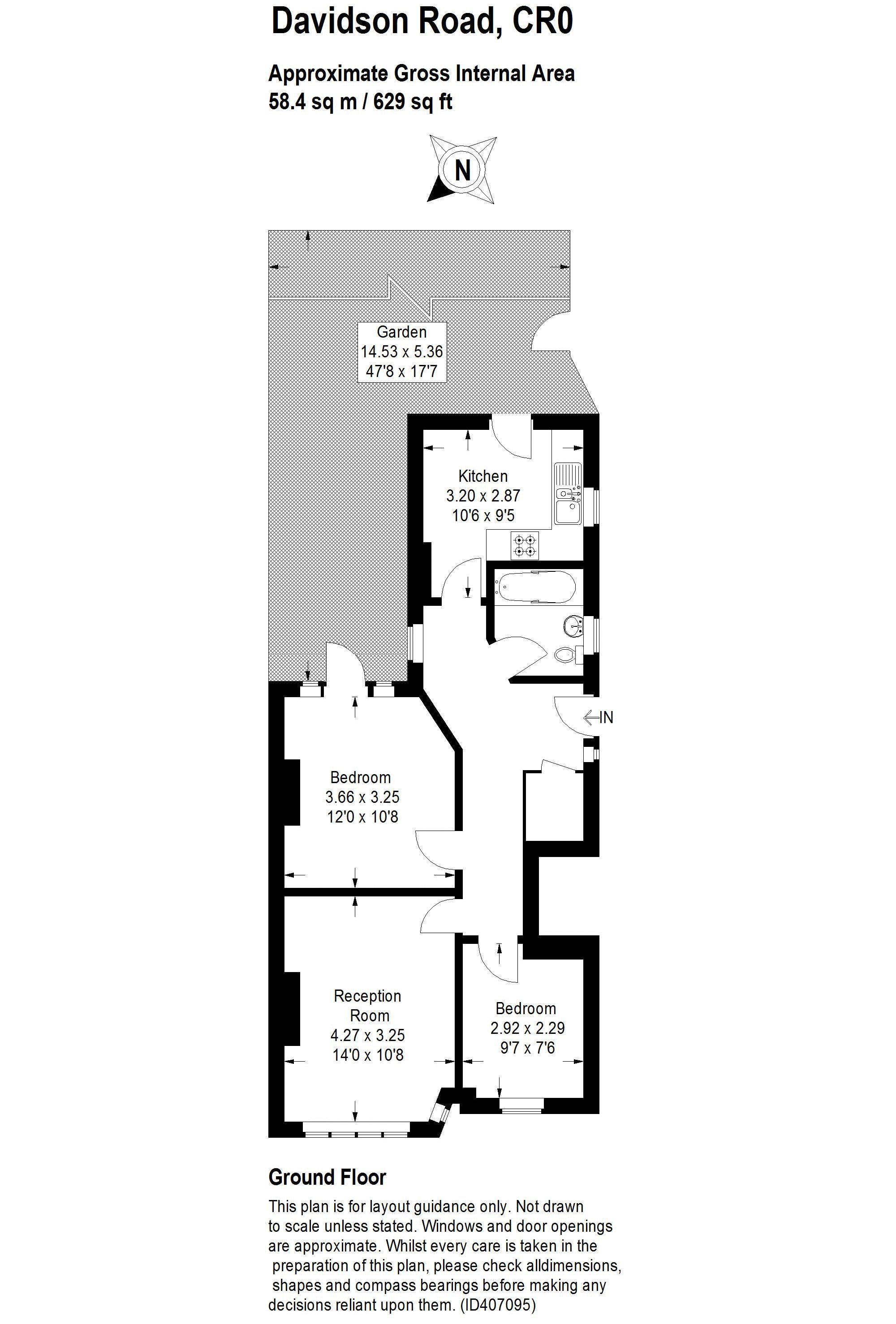 2 bed apartment for sale in Davidson Road, Croydon - Property Floorplan