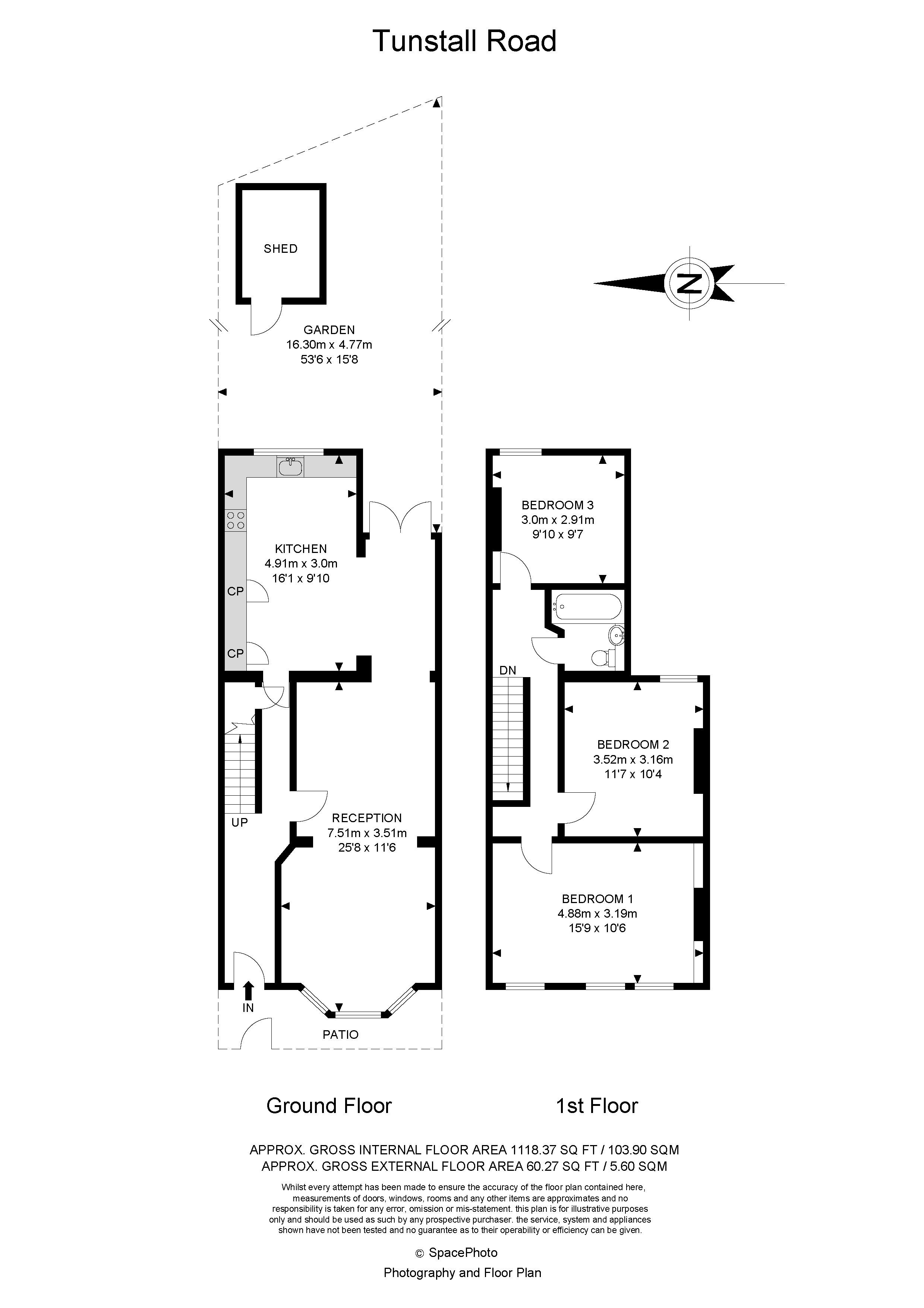 3 bed house for sale in Tunstall Road, Croydon - Property Floorplan