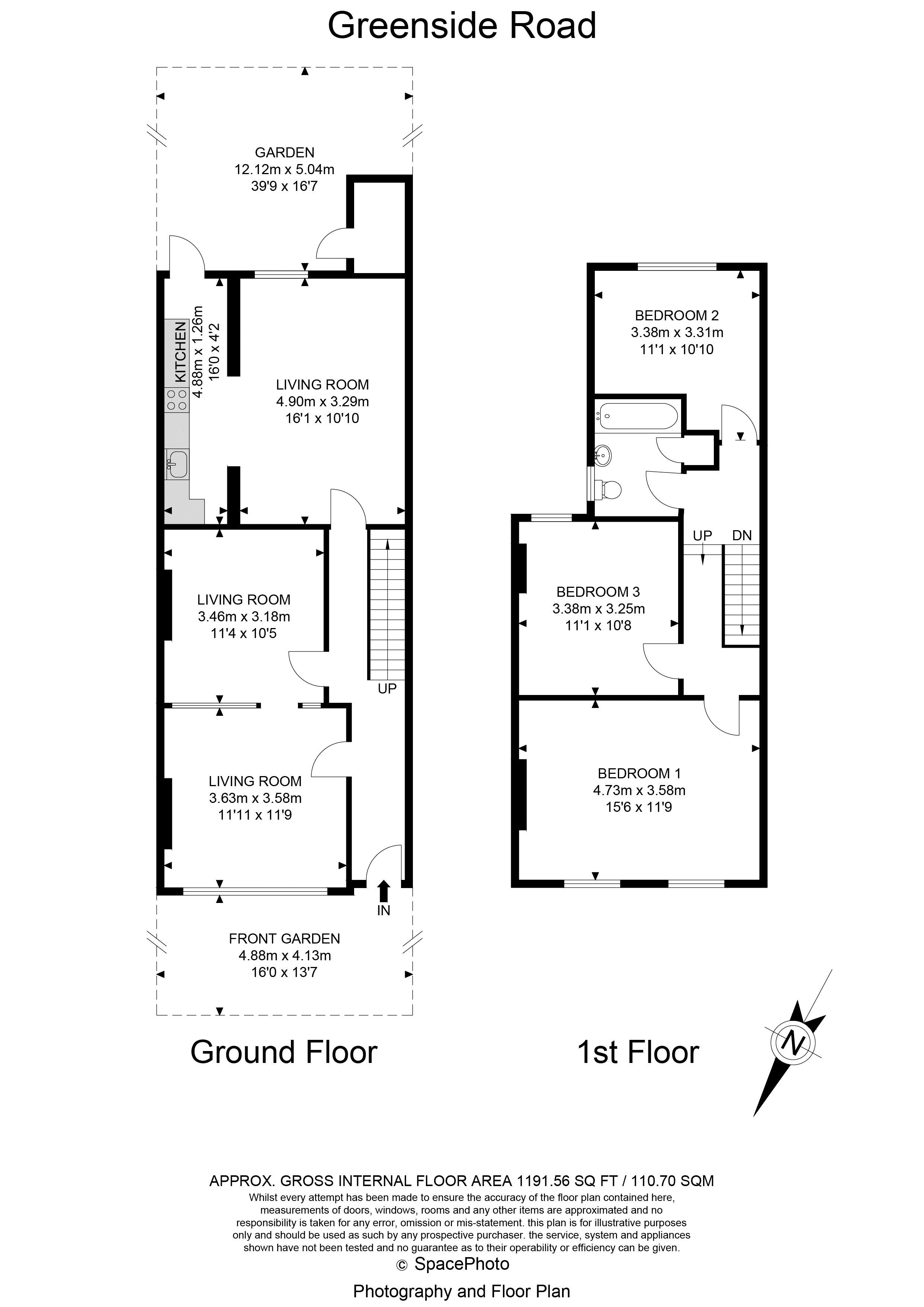 3 bed house for sale in Greenside Road, Croydon - Property Floorplan
