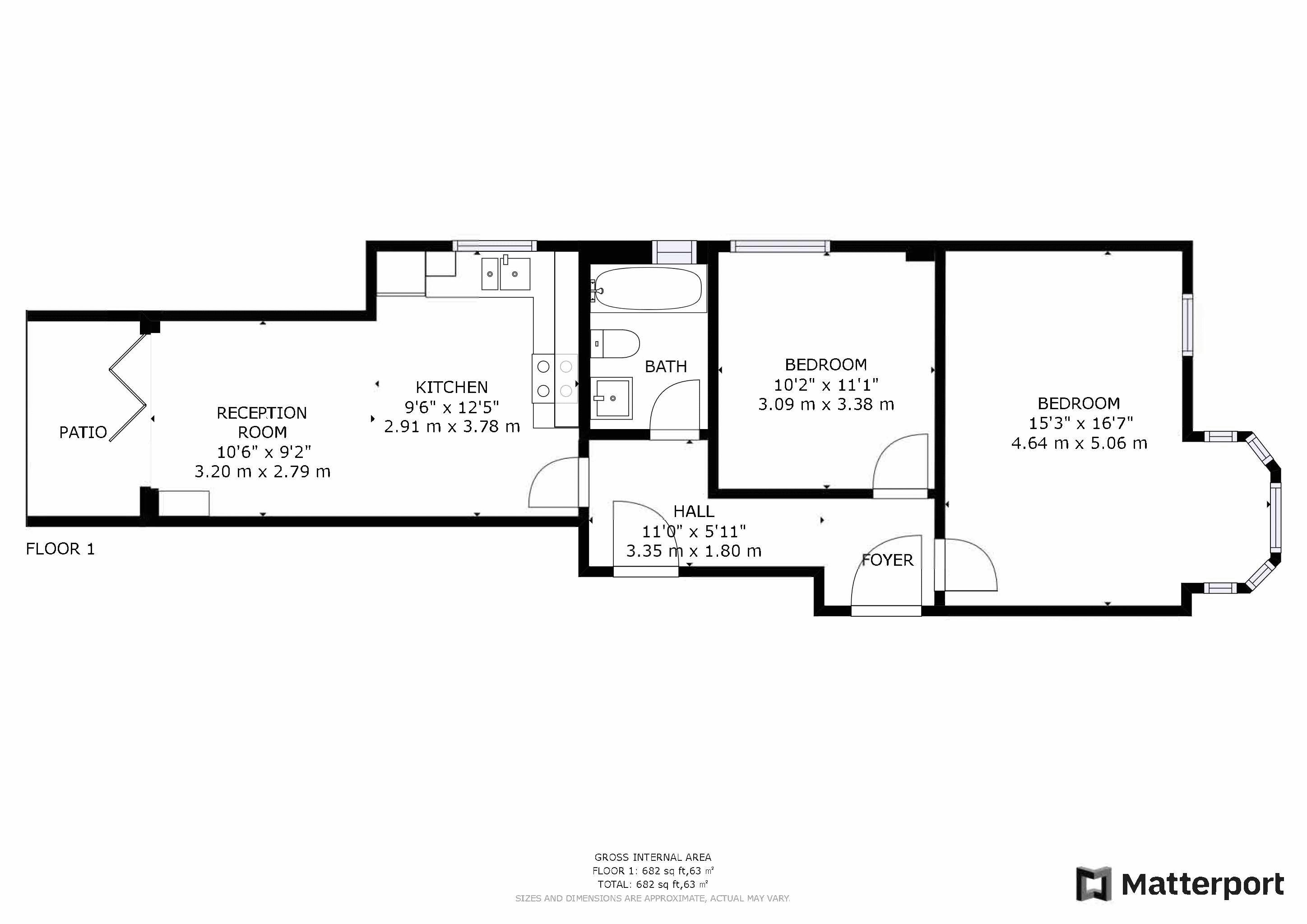 2 bed apartment for sale in Northampton Road, Croydon - Property Floorplan