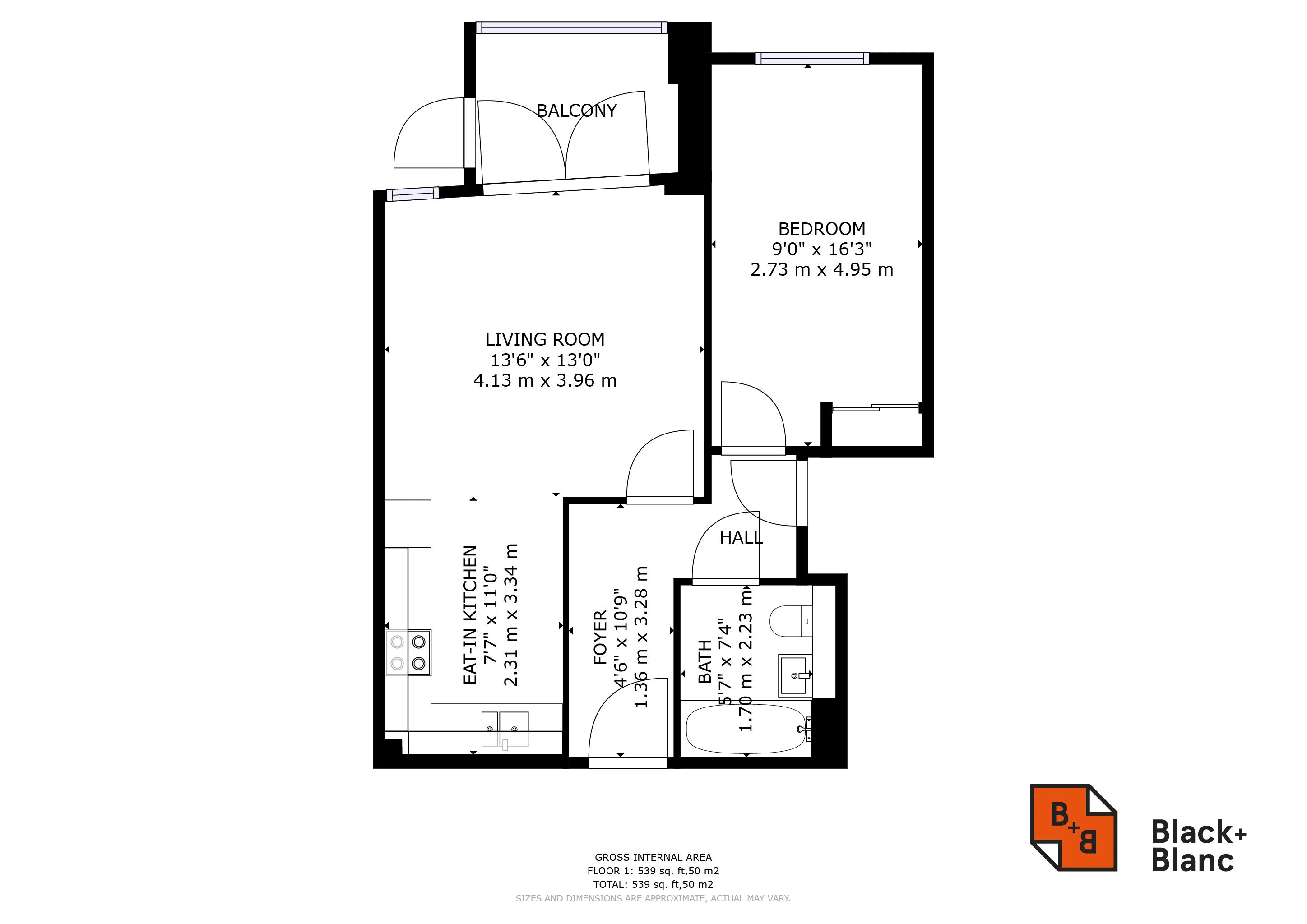 1 bed apartment to rent in Purley Way, Croydon - Property Floorplan