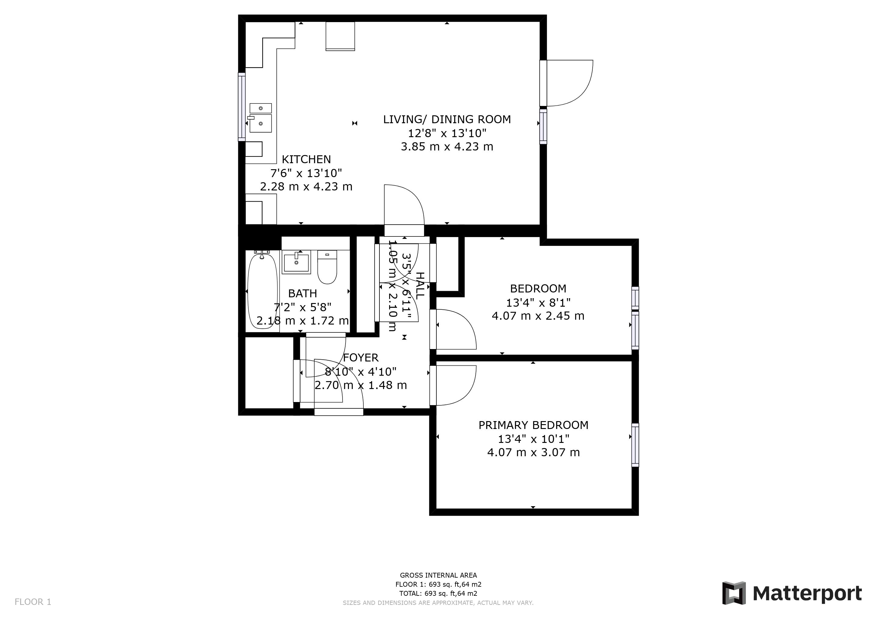2 bed apartment for sale in Warminster Road, South Norwood - Property Floorplan