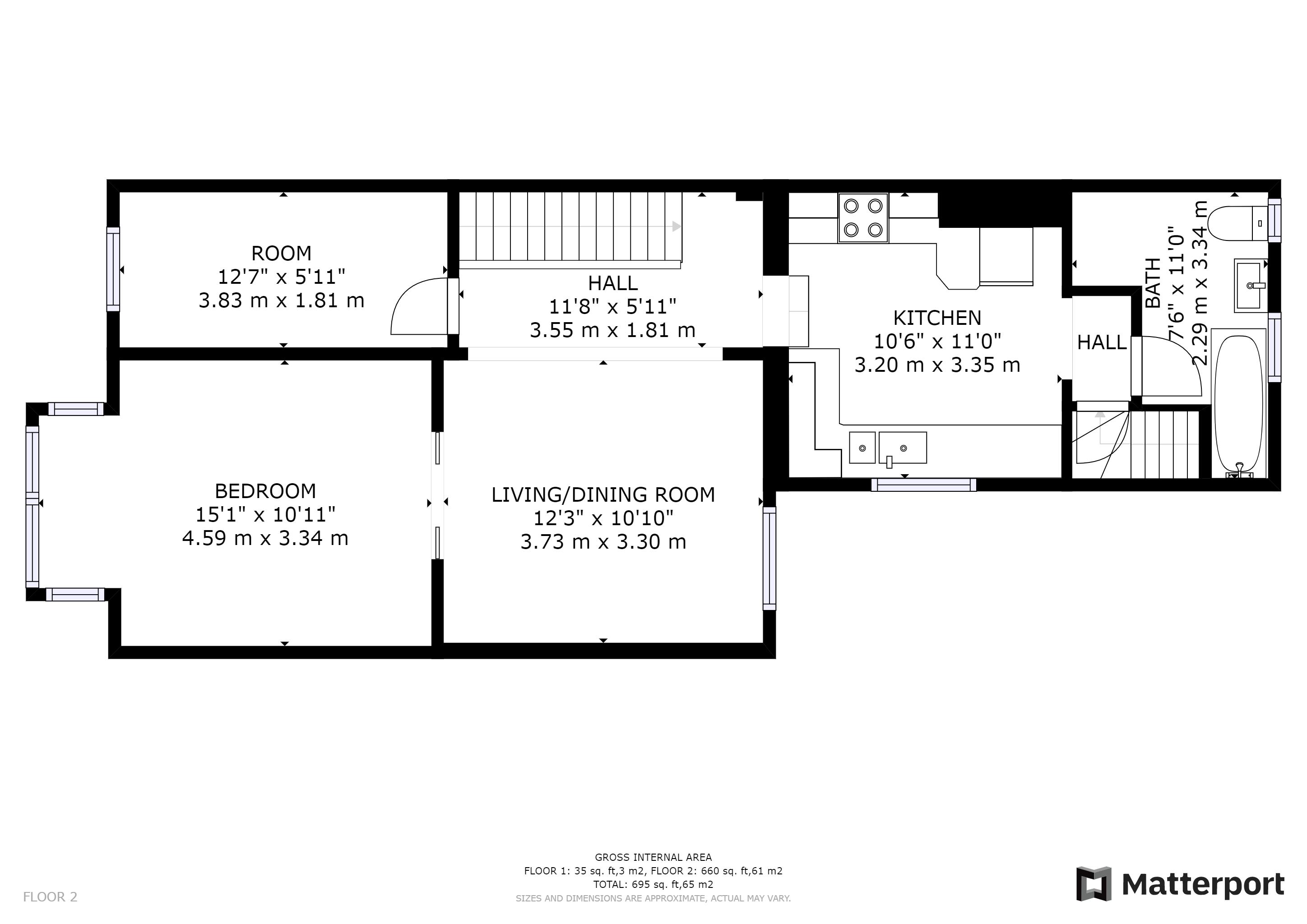 2 bed apartment for sale in Alexandra Road, Croydon - Property Floorplan