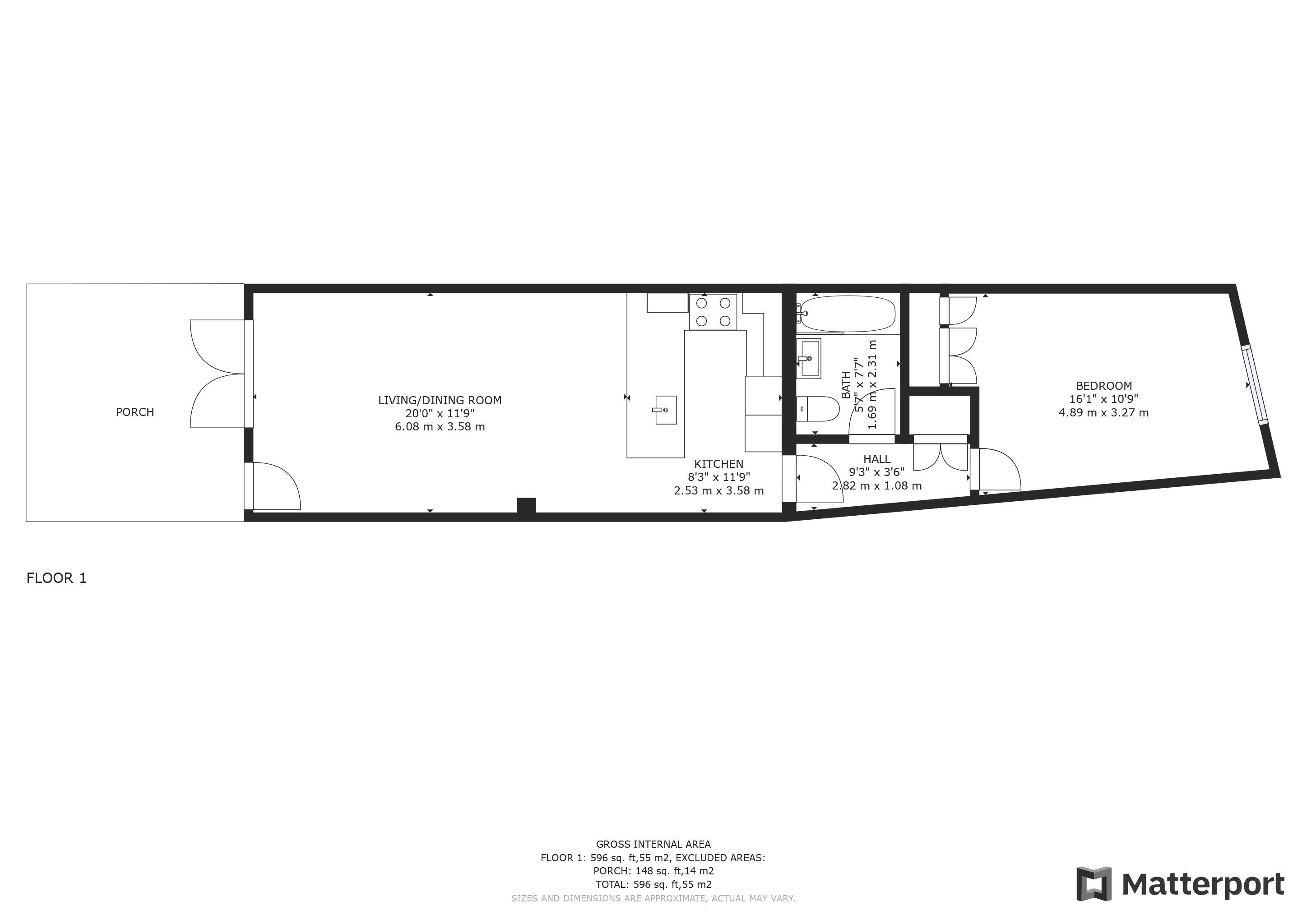 1 bed apartment to rent in Church Street, Croydon - Property Floorplan
