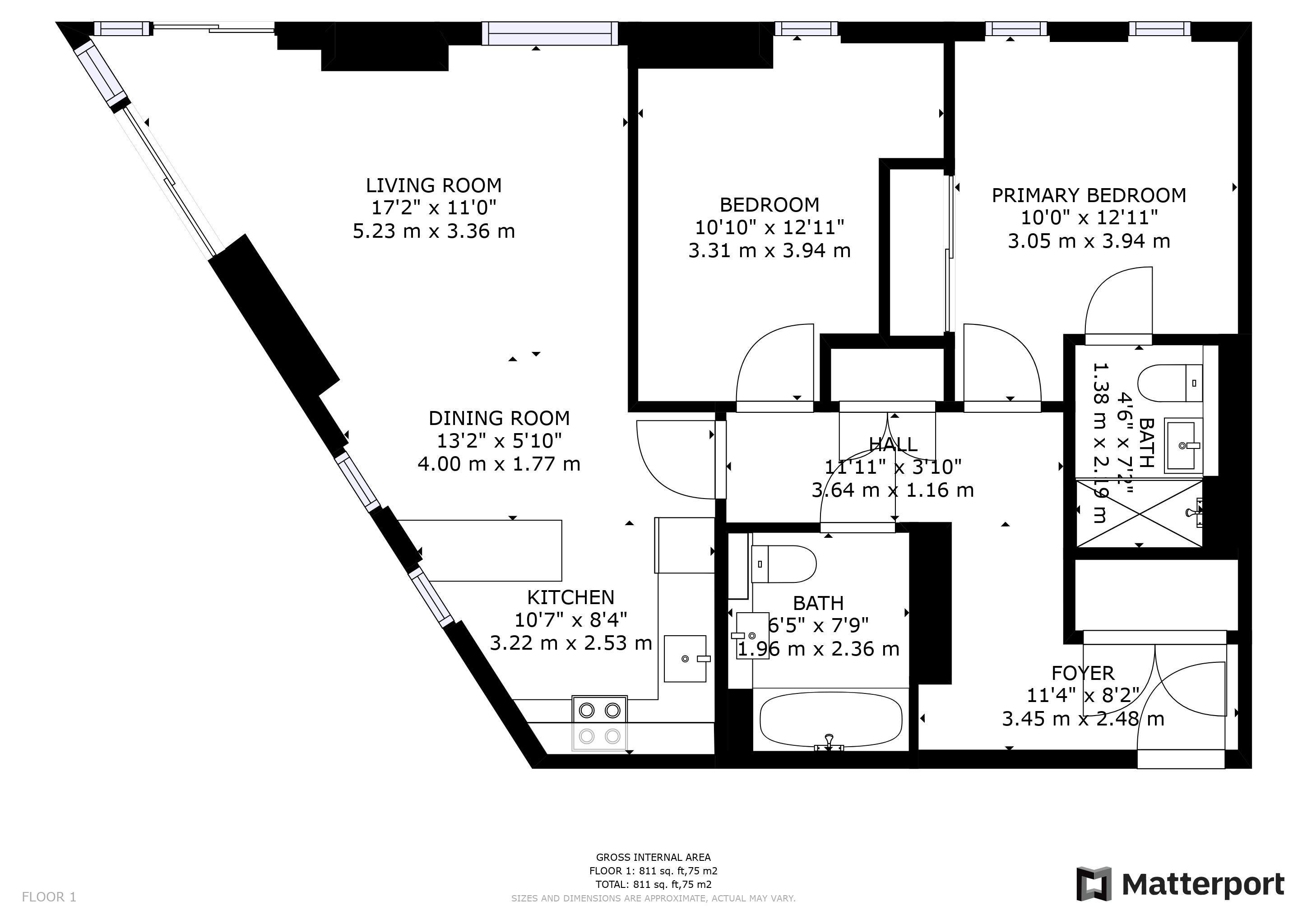 2 bed apartment to rent in Saffron Central Square, Croydon - Property Floorplan