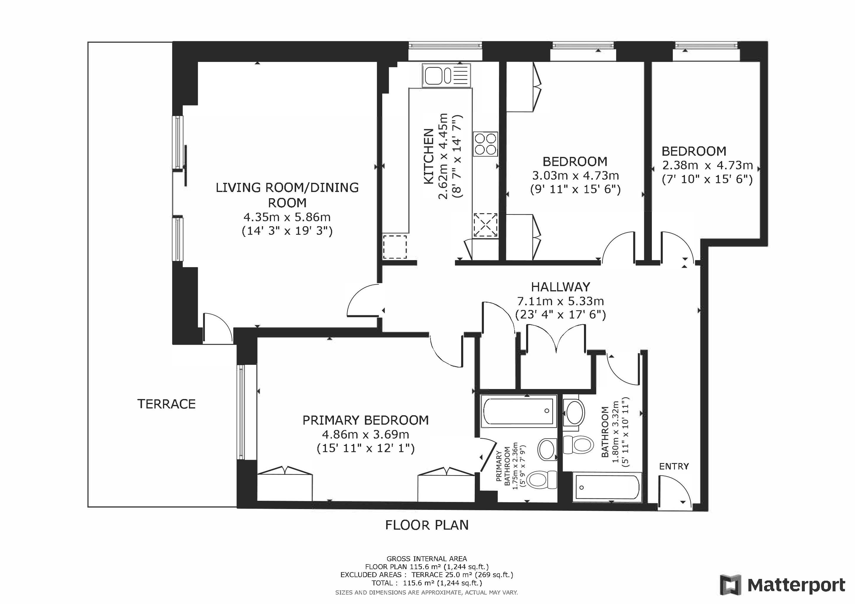 3 bed apartment for sale in Shortlands Road - Property Floorplan
