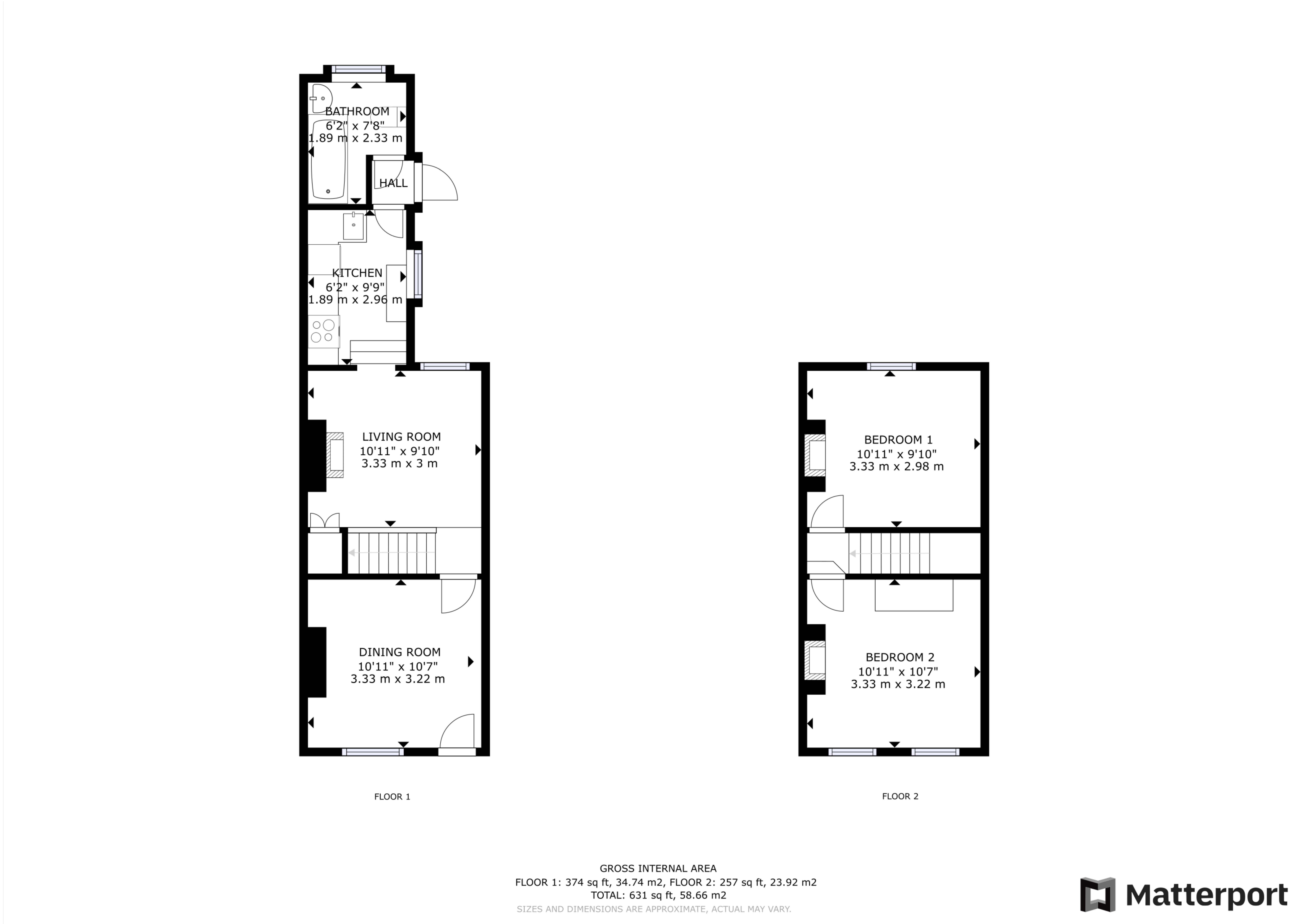 2 bed house for sale in Boulogne Road - Property Floorplan
