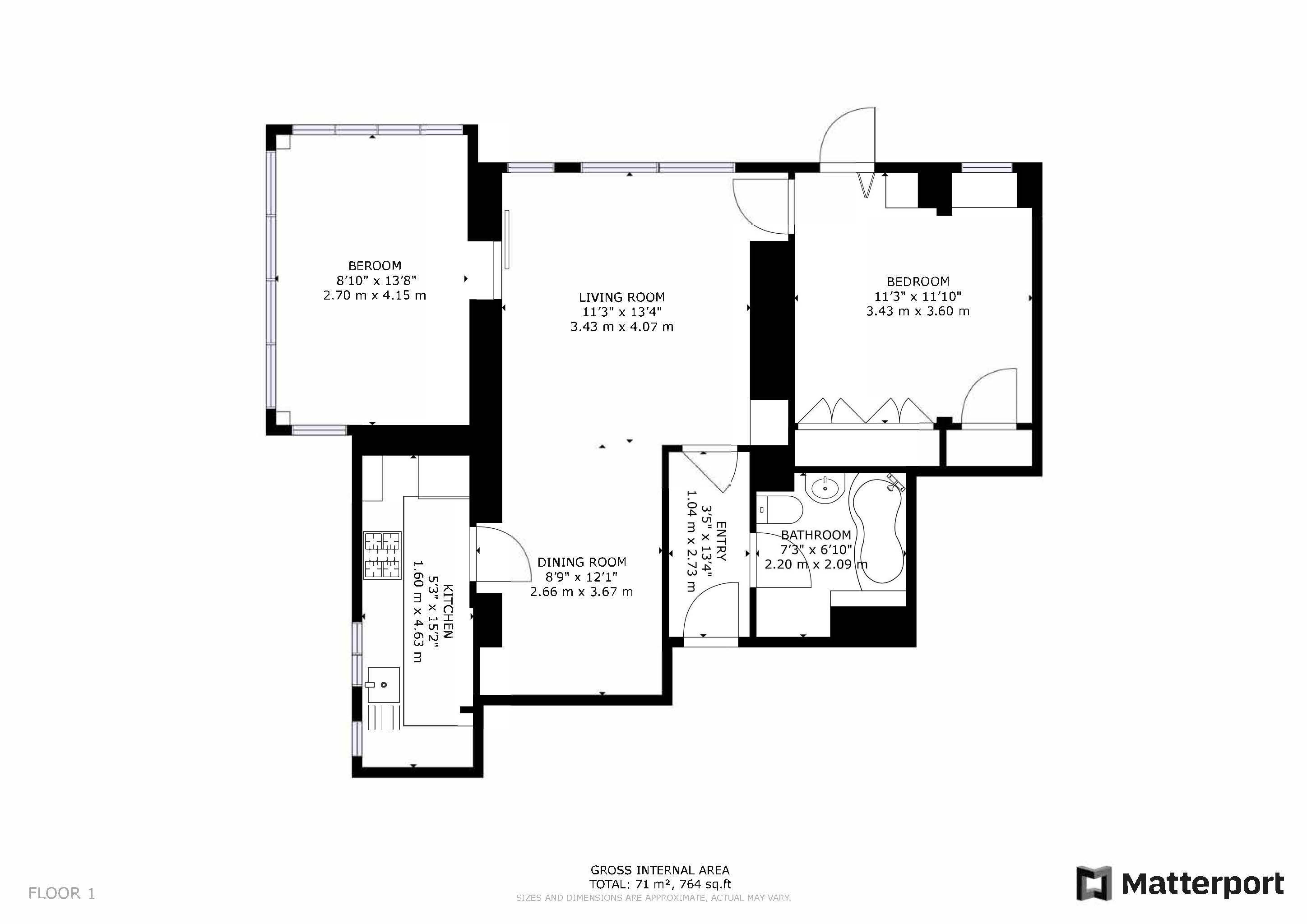 2 bed apartment for sale in Canning Road - Property Floorplan