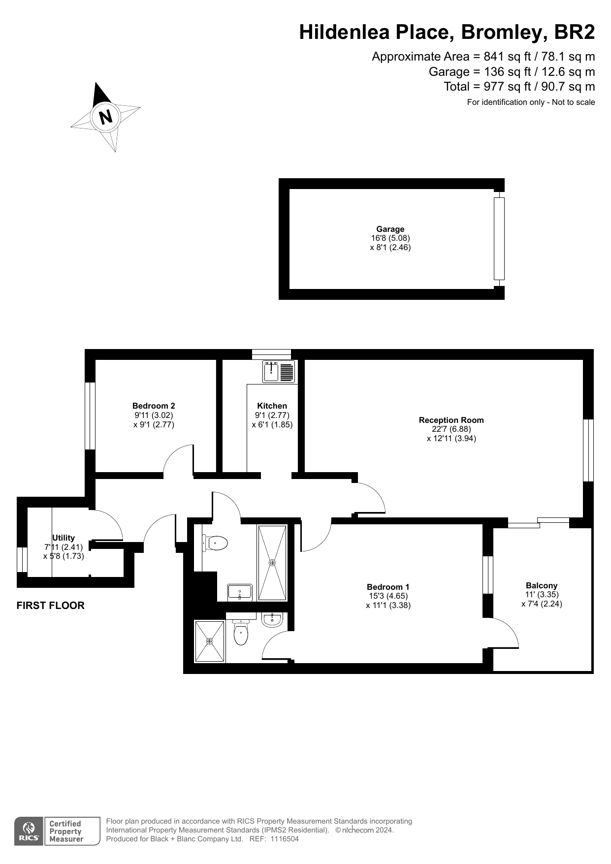 2 bed apartment for sale in Hildenlea Place - Property Floorplan