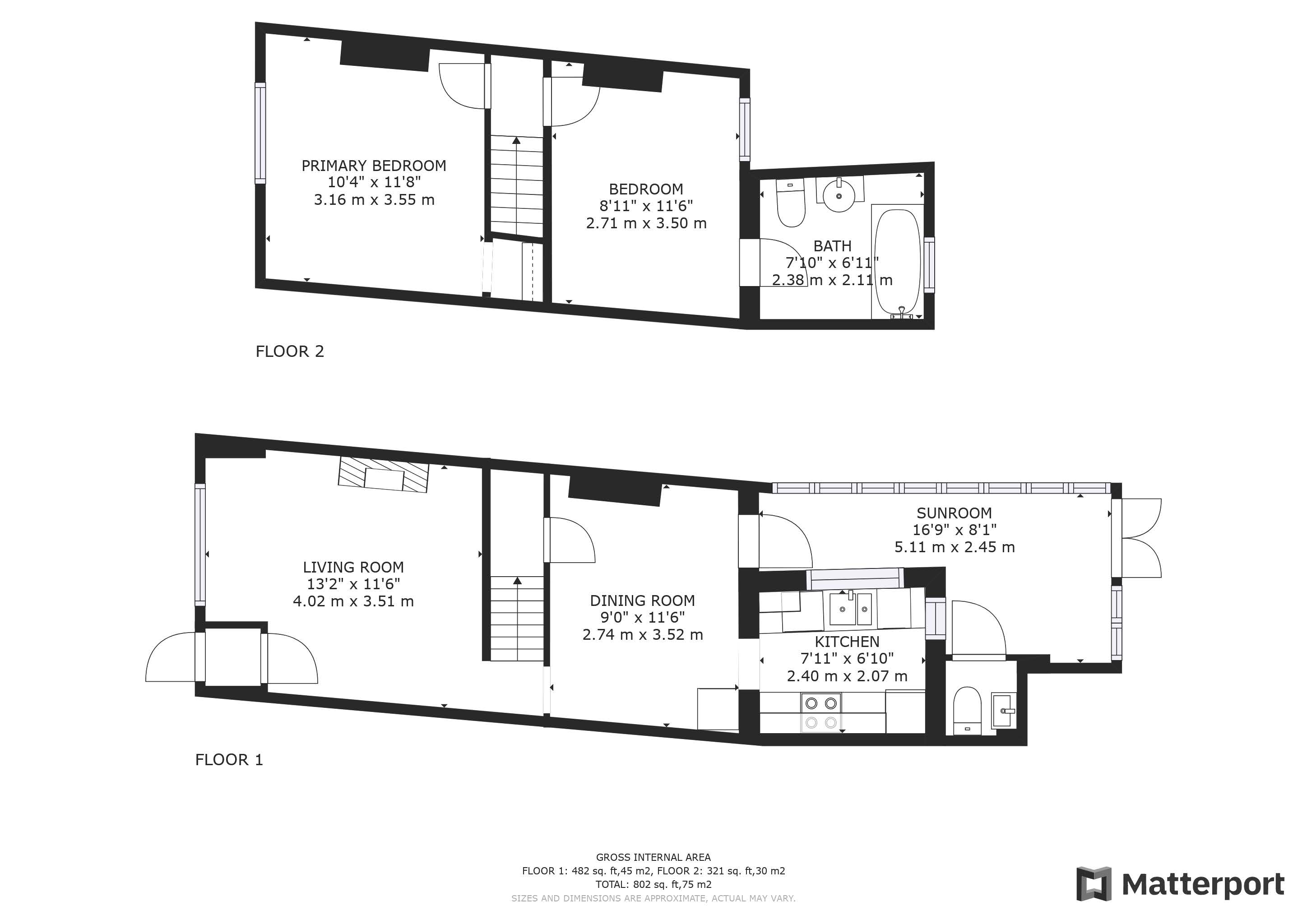 2 bed house for sale in Princess Road - Property Floorplan