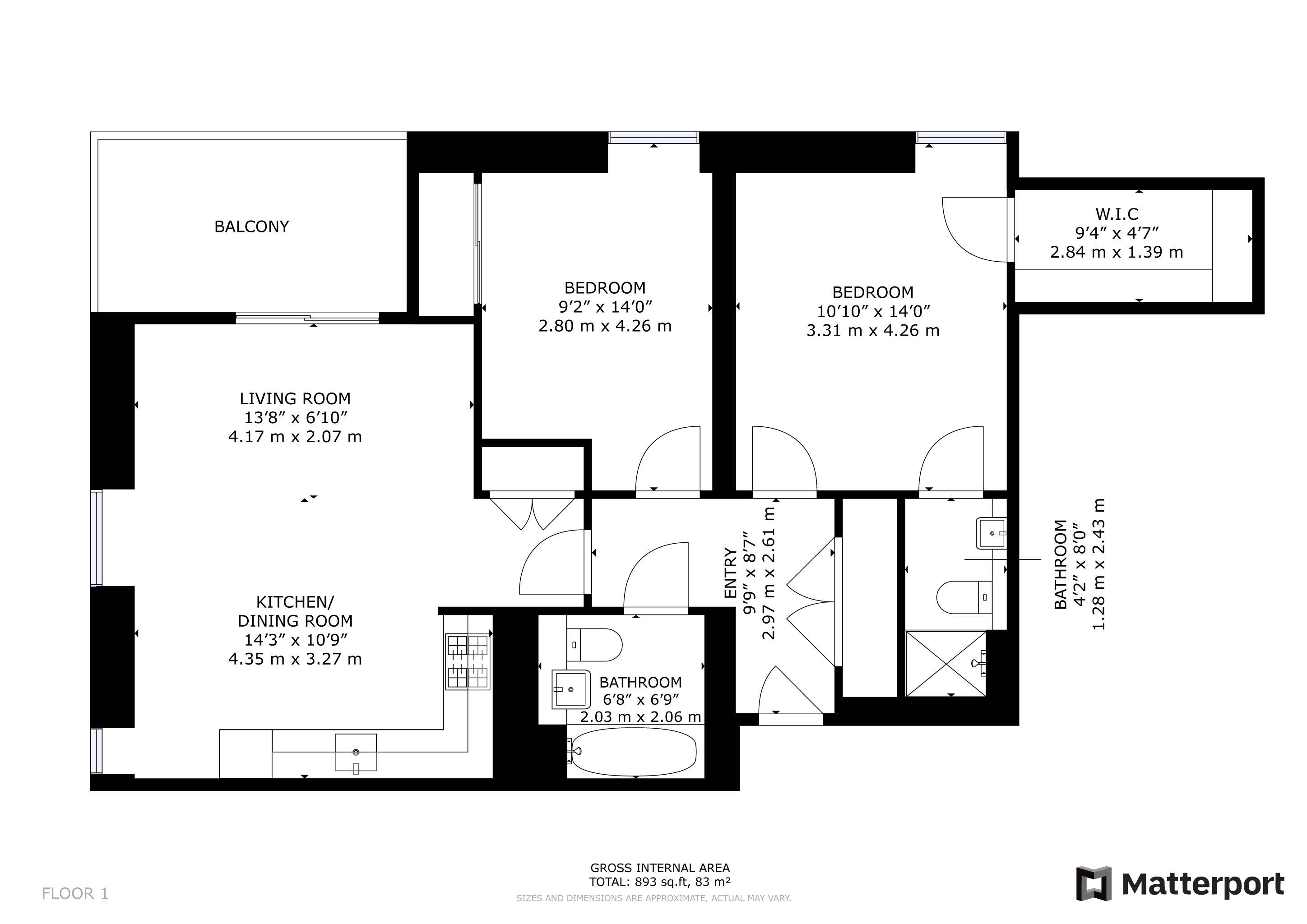 2 bed apartment for sale in Caithness Walk - Property Floorplan